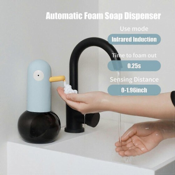 Foaming Soap Dispenser in Duck Shape, 400 ml, Touchless Foaming Soap Dispenser, Rechargeable